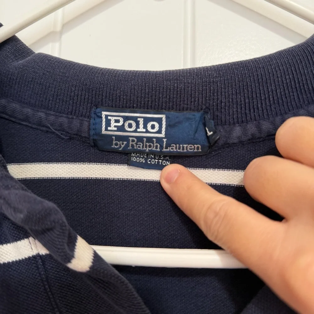 Polo Ralph Lauren Striped Short Sleeve Shirt Men’s XL Navy Blue Red Pony Cotton